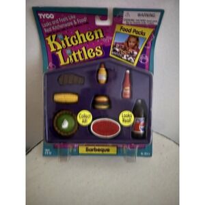 Tyco Kitchen Littles Barbie BARBEQUE BBQ LUNCH hamburger Steak Pie Corn barbecue
